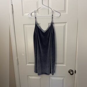 Free people blue/silver velvet dress